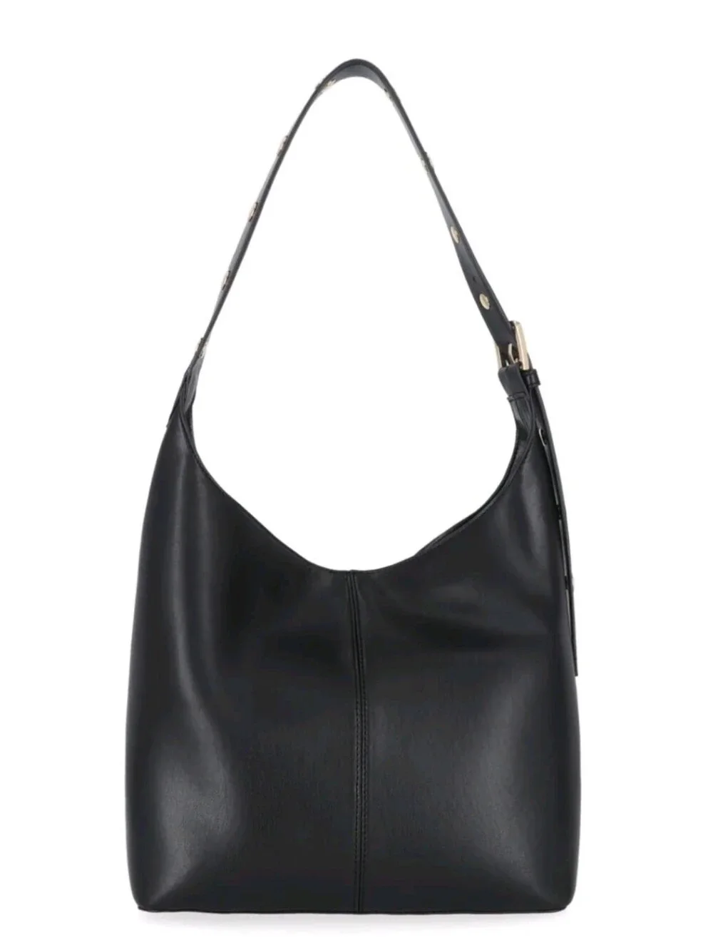 SHIVELY Classic Black VEGAN Leather Hobo Shoulder Bag